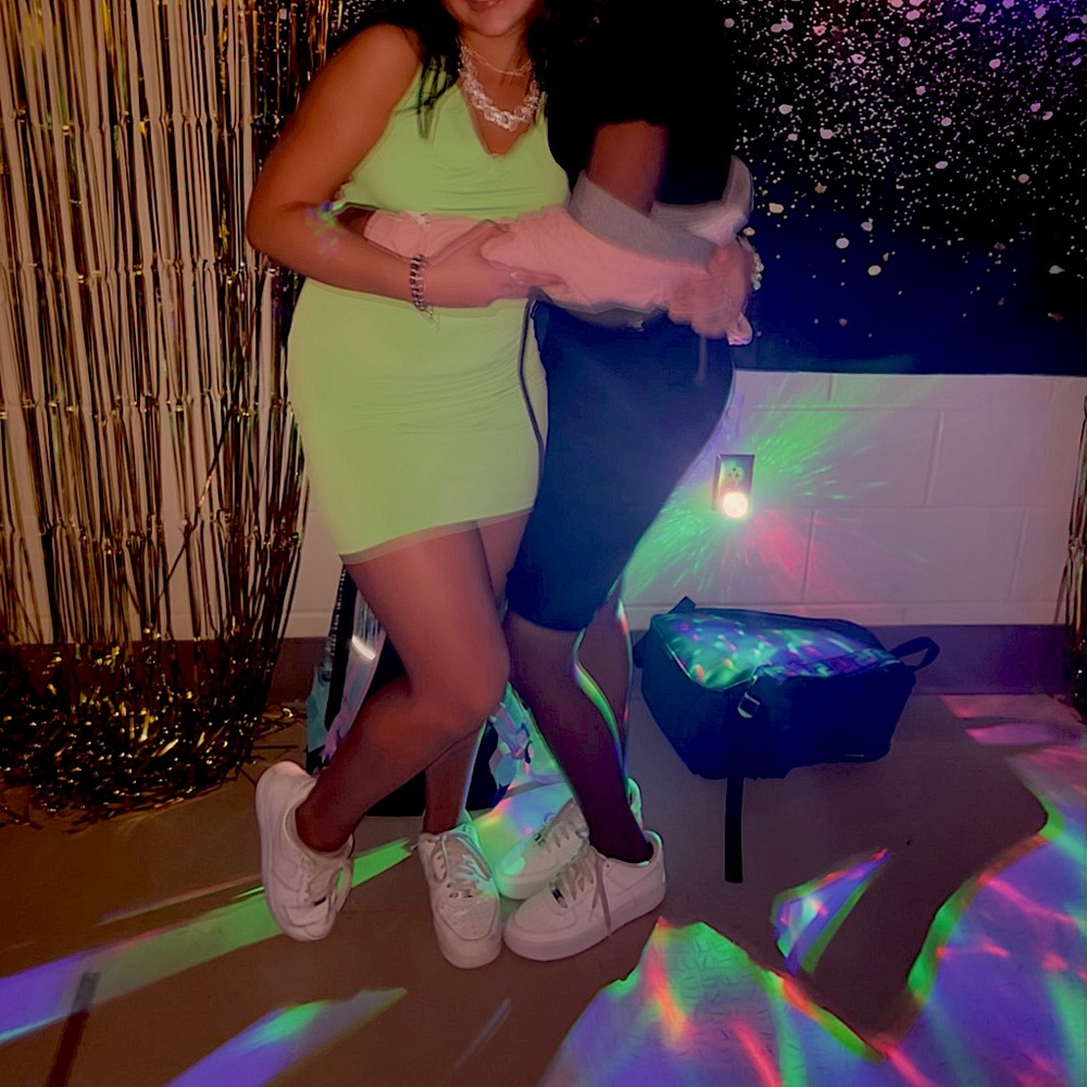 Green short dress